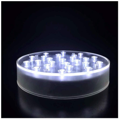 LARDUX Led Light Base - 6 Inch Round Display Pedestal Light Stand Plate Flat for 3D Crystal Cube Glass Art Acrylic Statues - USB Charge or Battery Powered