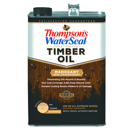 Thompson's WaterSeal TH.048851-16 Penetrating Semi-Transparent Timber Oil, Mahogany, 1 Gallon