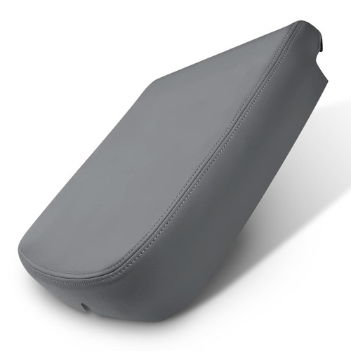 AUTOKAY BIKEQ-CP-005_2 Armrest Center Console Lid Truck Leather Synthetic Cover Skin Gray Fits for Dodge Ram 1500 2500 3500 2002 2003 2004 2005 2006 2007 2008