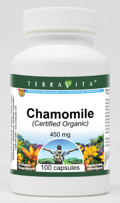 Chamomile (Certified Organic) - 450 mg (100 Capsules, ZIN: 517605) - 3 Pack