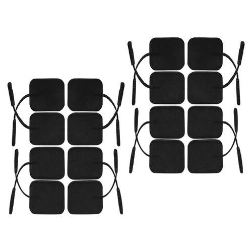 iStim Super Soft 2"x2" TENS Unit Electrodes for TENS Massage EMS Unit/Muscle Stimulator - 100% Japanese Gel - 16 Pieces Reusable Electrode Pads (2"x2"- 16 Pieces - Black)