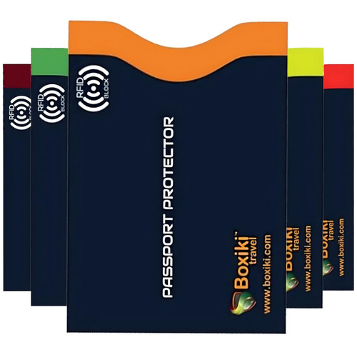 RFID Blocking Passport Sleeves (5-PCS) – Color-Coded Travel Organizers for Identity Theft Prevention – Navy Blue Passport Protector Sleeves for Men & Women