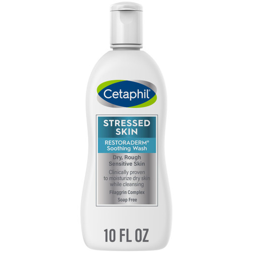 Cetaphil RESTORADERM Soothing Wash, 10 fl oz, Soothes Dry, Stressed Skin, Hypoallergenic, Soap & Paraben Free, National Eczema Association Endorsed
