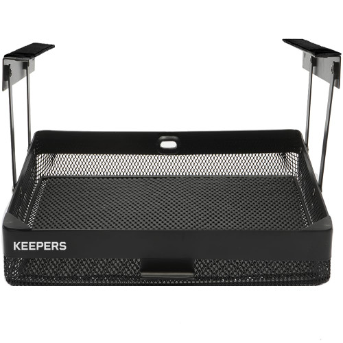 Everything Keeper - Organizer for Home, Kitchen, Bathroom, RV, Small Spaces - Storage Organizers - Compact Metal Basket - Under Cabinet Holder - Easy Install - Holds Strong - 13 x 10 x 2.5 in - Black