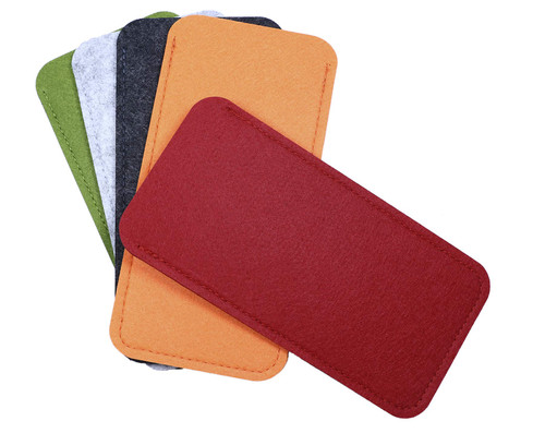 Shapenty 5 Colors Portable Felt Eyeglass Pouch Case Reading Glasses Bag Soft Slip In Sunglasses Holder Sleeve for Eye Glasses Protection and Travel Storage, 5PCS