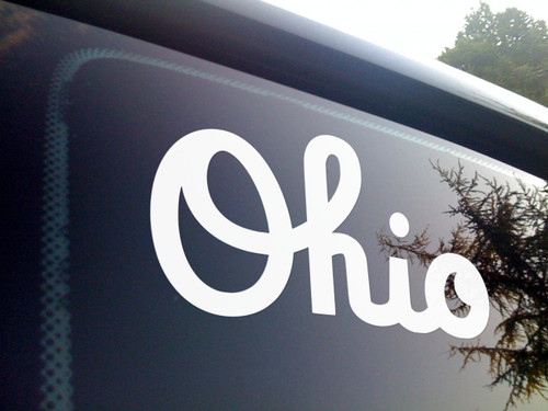 ViaVinyl Ohio State OSU Marching Band Script Ohio Decal for Automobile Windows, yeti Coolers and More. Click for Size Options! (7")