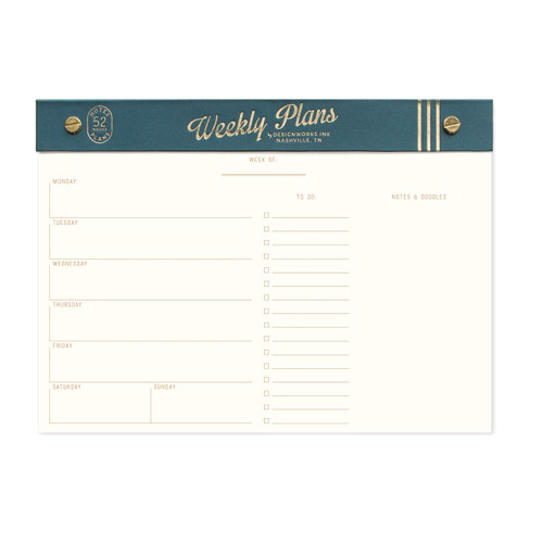 DesignWorks Ink Cloth Undated Post Bound Weekly Planner, Teal- Weekly Plans