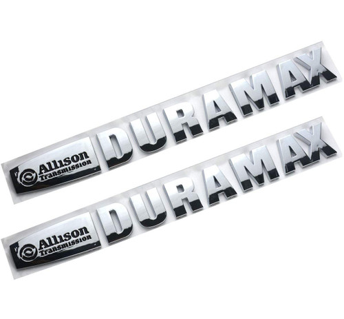 Aimoll 2pcs Allison Duramax Badges Emblems Replacement for Silverado 2500 3500hd (Chrome 1)