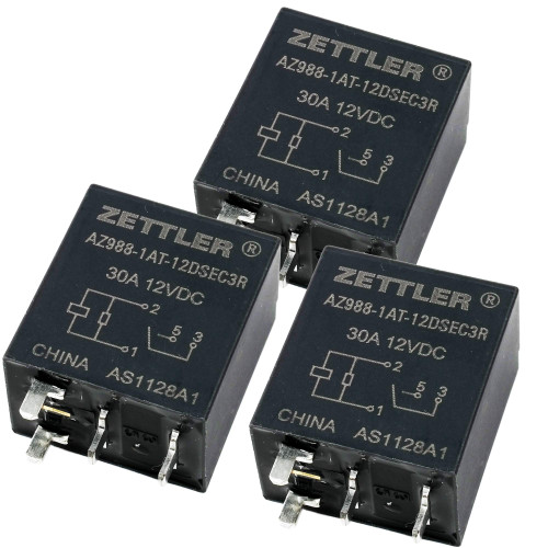 Zettler (Pack of 3) 12V 30A Relay for Ram Trailer Tow Lights, Replaces VFM-21F42-S01