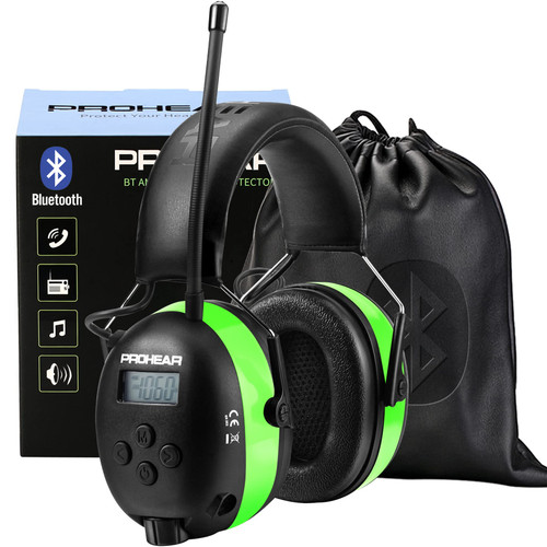 PROHEAR 033 Upgraded 5.4 Bluetooth Hearing Protection AM FM Radio Headphones, Noise Reduction Safety Earmuffs with Rechargeable 2000mAH Battery, 31dB SNR Ear Protector for Mowing Lawn,Gifts for Father