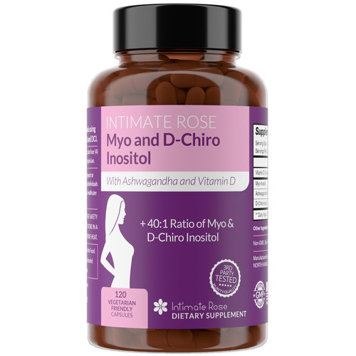 Intimate Rose Myo-Inositol & D-Chiro Inositol Supplement for Women - Hormone Balance & Ovarian Support for Women - Ideal 40:1 Ratio, Vitamin D3 + Ashwagandha