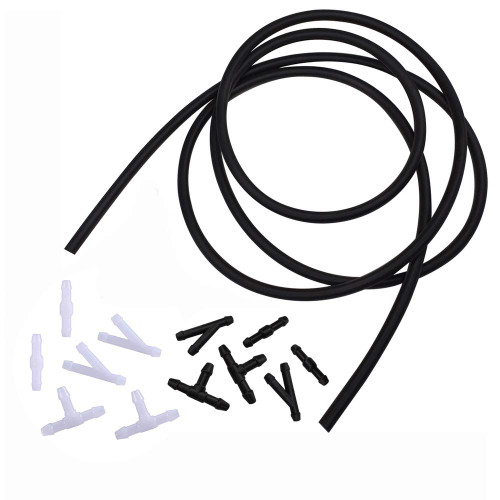 Universal Windshield Washer Nozzle Fluid Hose Kit 3 Meters with 12 Pcs Hose Connectors Suitable for Most of Car Washer Fluid Tubing