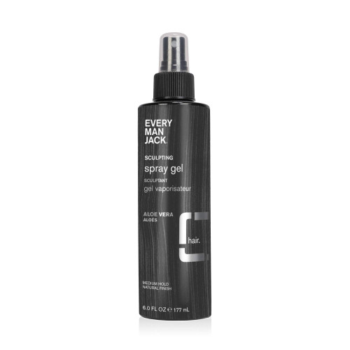 Every Man Jack Mens Sculpting Spray Gel - Achieve Soft, Touchable Hair with a Medium Hold and Natural Finish - Non-Greasy, For All Hair Types, Fragrance Free - 6-ounce - 1 Bottle