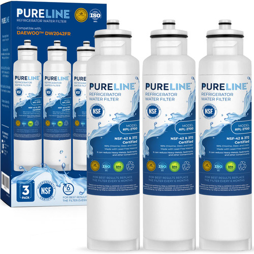 Pureline DW2042FR-09 Replacement for Daewoo DW2042FR-09, DW2042FR, Kenmore 46-9130, Aqua Crystal DW2042F-09, Refrigerator Water Filter - Reduces Bad Taste & Odor