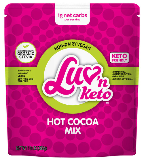 Sugar Free Drinking Hot Chocolate - Stevia Sweetened, Keto 1g Net Carb Gourmet Hot Cocoa Mix - Gluten Dairy Free, Vegan Non-GMO Low Carb Paleo Ketogenic Diabetic Friendly Snack 10 oz