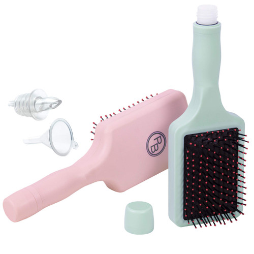 GoPong Party Brush Flask 2 Pack (16 oz Total) - Hidden Alcohol Travel Flasks – Secret Liquor Containers for Beaches, Cruises, and Sports Events – Includes Funnel & Spout