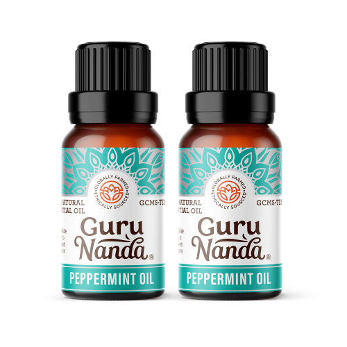 GuruNanda Peppermint Essential Oil, 100% Pure, Natural & Undiluted Aromatherapy Oil for Diffusers & DIY Recipes, Invigorating Scent Supports Focus and Clarity (2X0.5 Fl Oz)