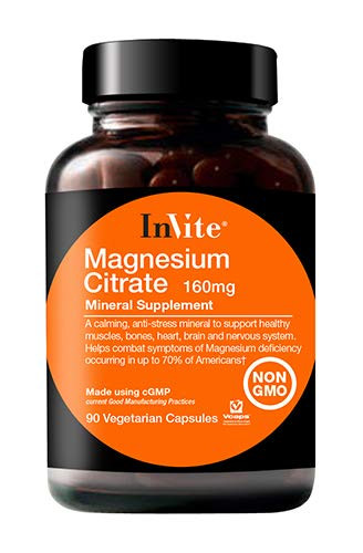 InVite Health Magnesium Citrate, Supports Healthy Muscles, Bones, and Heart, 90 Vegetarian Capsules (2-Pack)