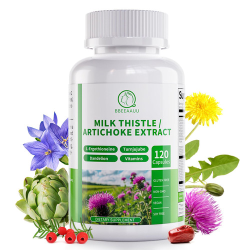 Milk Thistle Supplement, Liver Cleanse Detox & Repair Formula, 16-in-1 Herbal Liver Support Pill with Artichoke, L-Ergothioneine, Turnjujube Dandelion Extract for Liver & Antioxidant 120 Capsules Milk Thistle Supplement, Liver Cleanse Detox & Repair Formula, 16-in-1 Herbal Liver Support Pill with Artichoke, L-Ergothioneine, Turnjujube Dandelion Extract for Liver & Antioxidant 120 Capsules