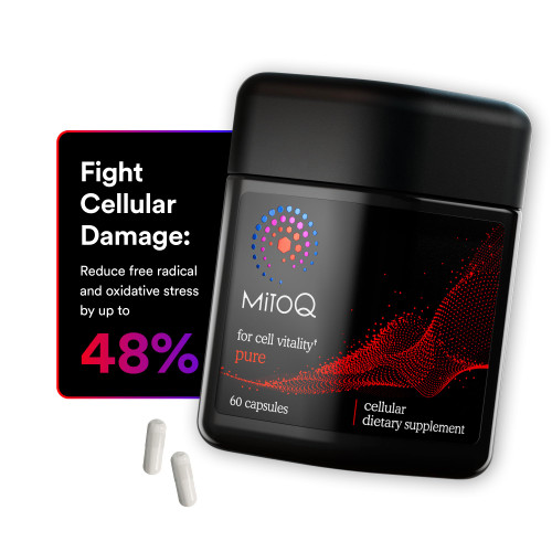MitoQ Pure Advanced Mitochondria Supplement Superior Bioavailability to CoQ10 | Reduces Free Radical Damage for Healthy Aging, Metabolism, Heart Health, Energy, Strength & Mobility