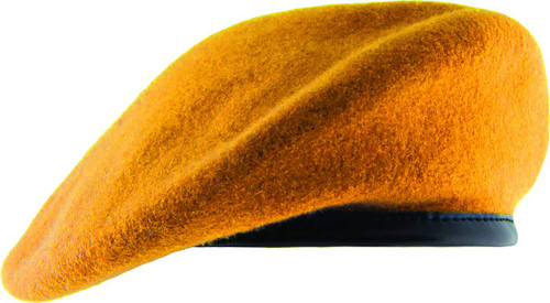 Unlined Beret with Leather Sweatband (7 3/4, Gold)