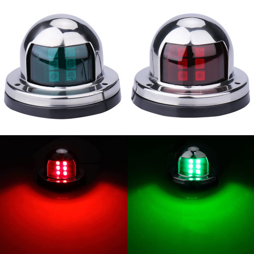 MANUMARINE Boat Navigation Lights, Stainless Steel Led Bow Light for Pontoon and Small Boat (One Pair,Silver) MANUMARINE Boat Navigation Lights, Stainless Steel Led Bow Light for Pontoon and Small Boat (One Pair,Silver)