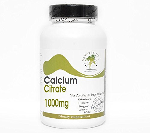 Calcium Citrate 1000mg ~ 200 Capsules - No Additives ~ Naturetition Supplements
