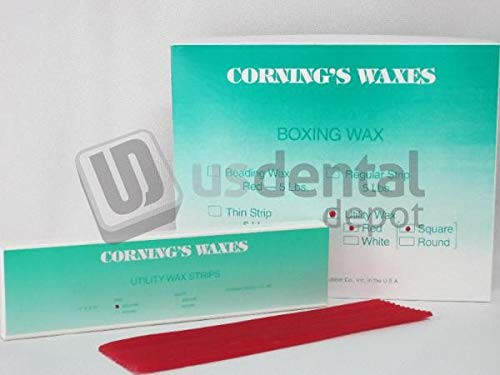 CORNING - Utility Wax Red Square Rope 44 pk - ( mfg #040 ) Small Box 106847 Us Dental Depot
