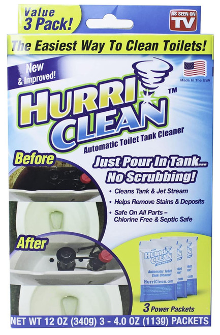 Hurriclean - HC-MO48 Deluxe 3-Pack New and Improved Automatic Toilet Tank Cleaner No Scrubbing Hurriclean - HC-MO48 Deluxe 3-Pack New and Improved Automatic Toilet Tank Cleaner No Scrubbing
