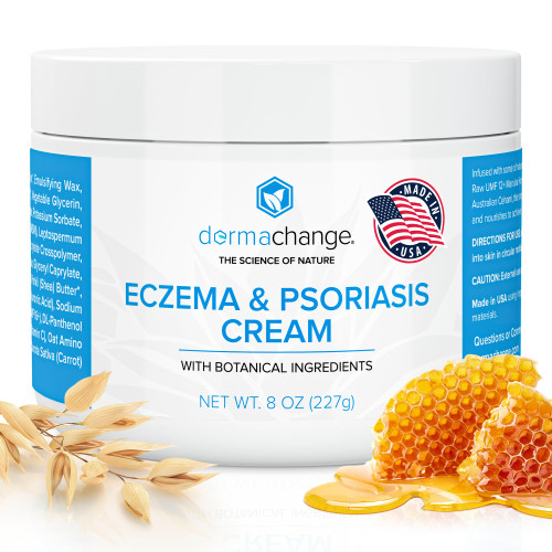 DermaChange Eczema & Psoriasis Cream for Dry and Itchy Skin - Seborrheic Dermatitis Face Cream - Soothing & Hydrating - Manuka Honey & Shea Butter - Psoriasis Relief for Adults & Kids (8oz) DermaChange Eczema & Psoriasis Cream for Dry and Itchy Skin - Seborrheic Dermatitis Face Cream - Soothing & Hydrating - Manuka Honey & Shea Butter - Psoriasis Relief for Adults & Kids (8oz)