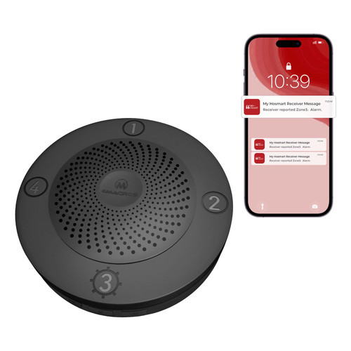 Emacros Pairable 1/2 Mile Long ReMACROS Pro 3 Driveway Alarm with Phone App - Solar Wireless Driveway Alarm (1 Receiver)