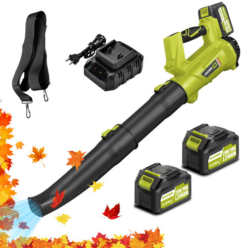 Electric Cordless Leaf Blower,540 CFM/170 MPH,Battery Powered with 2 x 6.0Ah Batteries,6-Speed & Turbo Mode,Lightweight for Lawn Care,Patio,Leaves,Dust,and Snow Removal-1765813673