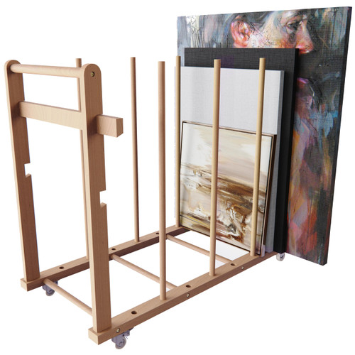 UNZERO Art Storage Rack, Art Canvas Storage, Art Drying Rack, Canvas Boards Rack Art Storage with Handle & Caster Wheels for Drawing Board, Panel, Paper Pad for Art Studios, Artworks, Gallery-1765813709