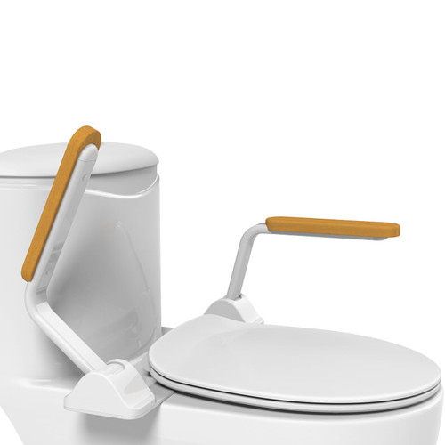 MEJE Toilet Safety Rails for Elderly,Heavy Duty Foldable Toilet Handrail Toilet Safety Frame Rails with Armrest,Carbon Steel Support for Elderly Senior Handicap Pregnant