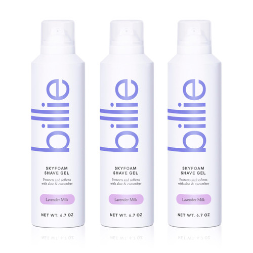 Billie SkyFoam Shave Gel - Lavender Milk Scent - Water-activated Foam - Made With Aloe & Cucumber - For A Close, Smooth Shave - 6.7 fl oz, 3-pack-1765814493
