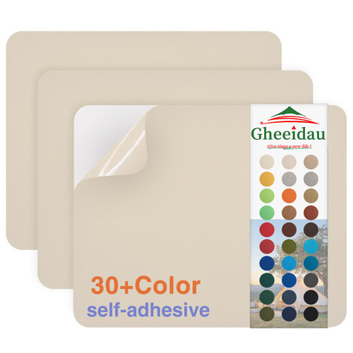 Gheeidau Canvas Repair Patch 9×11 Inch 3Pcs Waterproof Self-Adhesive Fabric Repair Patch for Tents,Boat Cover,Pop Up Canopy,Patio,Bags,Car Seats,Sofas,Furniture Cover(Beige 2.0)-1765815011