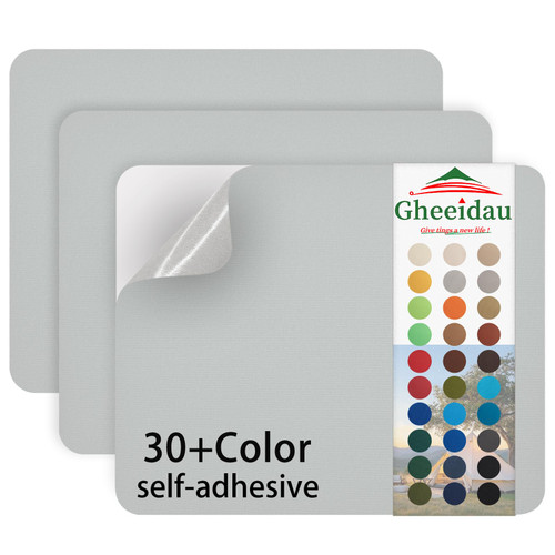 Gheeidau Canvas Repair Patch 9×11 Inch 3Pcs Waterproof Self-Adhesive Fabric Repair Patch for Tents,Boat Cover,Pop Up Canopy,Patio,Bags,Car Seats,Sofas,Furniture Cover(Light Grey)