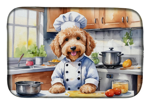 Caroline's Treasures DAC6258DDM Goldendoodle The Chef Dish Drying Mat Absorbent Dish Drying Mat Pad for Kitchen Counter Dish Drainer Mat for Countertop, 14 x 21", Multicolor