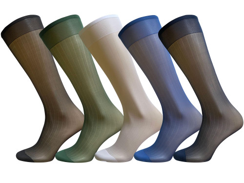 Uaussi 5 Pairs Mens Silk Sheer Socks OTC Ultra Thin Nylon Dress Sock Daily Casual Stockings Work Business Sox-1765817140