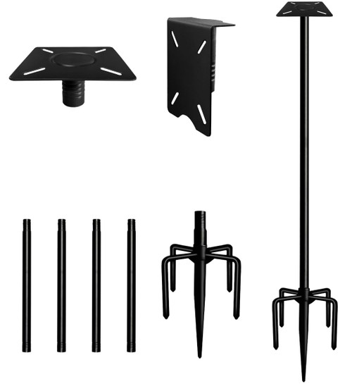 Ansionsol 75 Inch Smart Bird Feeder Pole with 5-Prong Base, Adjustable Bird House Pole Mount Kit for Outdoors, Heavy Duty Feeder Stand for Wild Birds Watching, Black-1765817406