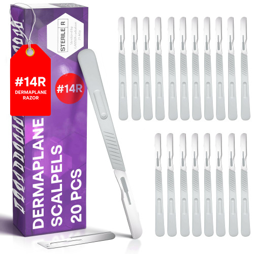 MyMed Disposable 14R Dermaplaning Razors - Pack of 20 Dermaplane Razor for Women Face, Dermaplane Scalpels Dermaplaning Tool for Face-1765818725