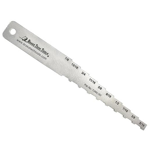 Made in America Brake Lining Measuring Tool Brake Gauge Technicians Gauge Designed for Vehicle Maintenance Inspection, Labeled in 16ths - BT-1032T16