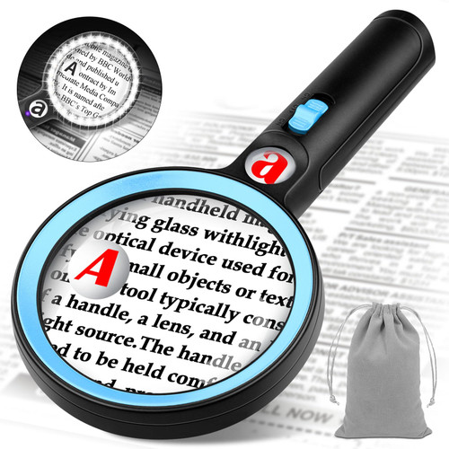 HQGZQL Large 10X 25X 45X Magnifying Glass with Light Handheld Magnifying Glass 30 LED and1 UV Illuminated Lighted Magnifier for Seniors Close Work, Reading, Jewelry,Coins HQGZQL Large 10X 25X 45X Magnifying Glass with Light Handheld Magnifying Glass 30 LED and1 UV Illuminated Lighted Magnifier for Seniors Close Work, Reading, Jewelry,Coins