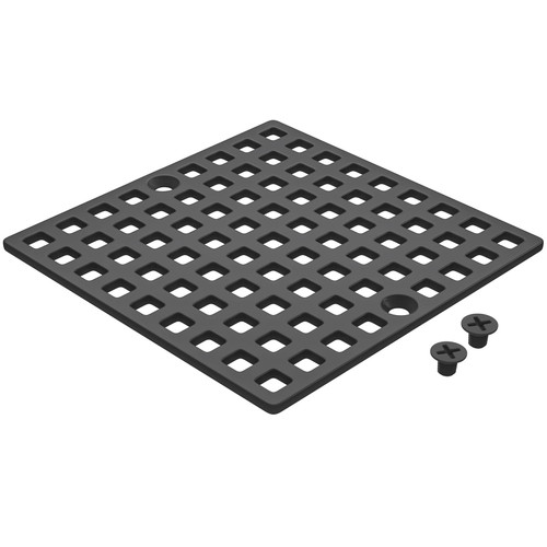 3-7/8" Matte Black Shower Drain Cover - Square Floor Drain Cover Replacement - Hair Catcher/Drain Strainer for Bathrooms, Showers, and Sinks - SUS304 Stainless Steel & CUPC Certified