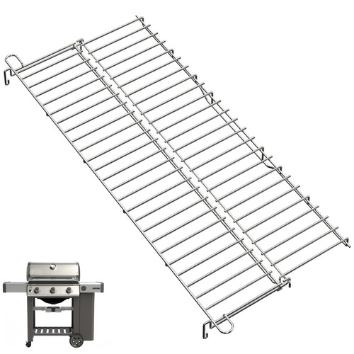 WEBROIL 66044 Warming Rack for Weber GS4 Genesis II S310 E310 E315 E330 S335 S345 E325 Ce310 Ex335 Gas Grills, Stainless Steel Duble Warming Grates for Weber 61000001 61005001 Accessories, 25 3/4 Inch