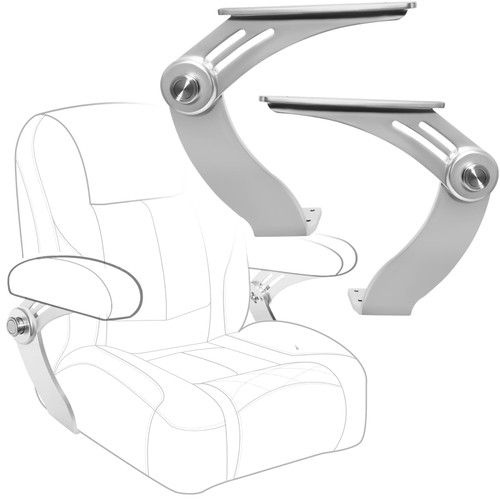 HWHongRV Aluminum Boat Pivot Flip-Up Armrest Set with Locking Switch Provides 90º Rotation of Armrest Boat RV Truck Flip-Up Seat Hinge, Sold in Pairs, Left & Right