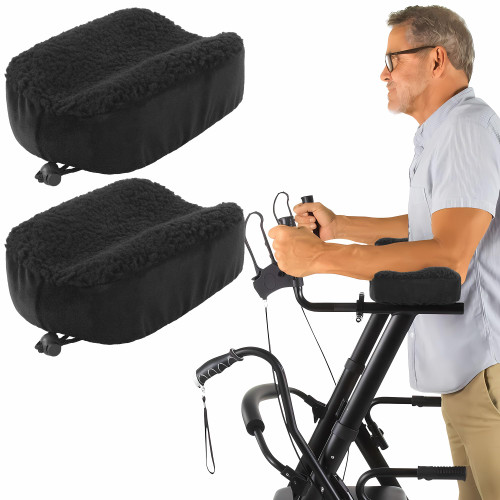 MABOZOO 2pcs Upright Walker Forearm Pads, Soft Stand Up Walkers Forearm Pads for Seniors Non-Slip Walker Accessories for Folding Walker