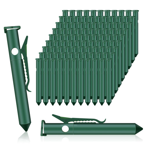 Qualirey 100 Pcs Deer and Rabbit Gopher Control Plant Clips Repellent Plant Clips Device Repels Snakes and Other Injurious Animals Supplies for Outdoors Lawn Garden Yard, Garlic Oil Not Included