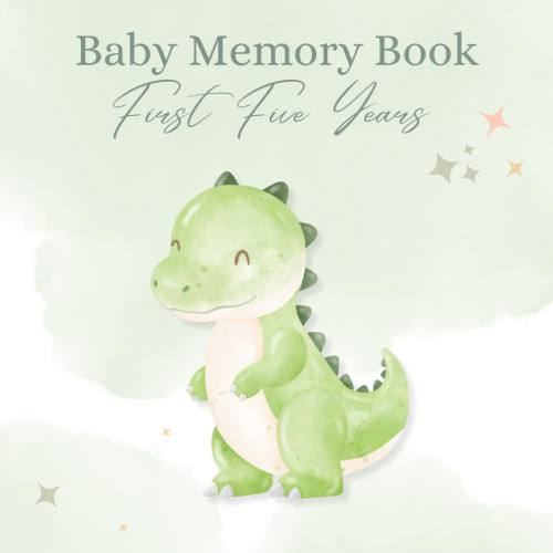Baby Memory Book: First Five Years | Green Dinosaur Cover