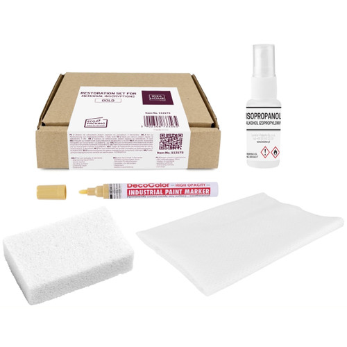 LEVIATAN Gravestone Restoration Kit - Gold Oil Marker, Inscription Restoration, Tombstone Renewal LEVIATAN Gravestone Restoration Kit - Gold Oil Marker, Inscription Restoration, Tombstone Renewal